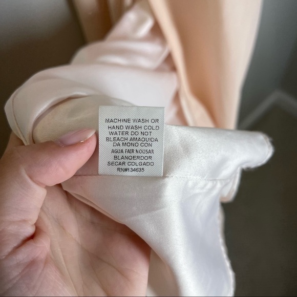 BHLDN Cayenne Maxi Chiffon Dress Blush Pink High Neck Side Slit Size Size Medium - Picture 12 of 13